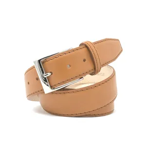 Italian Matte Calf Skin Belt - Tan