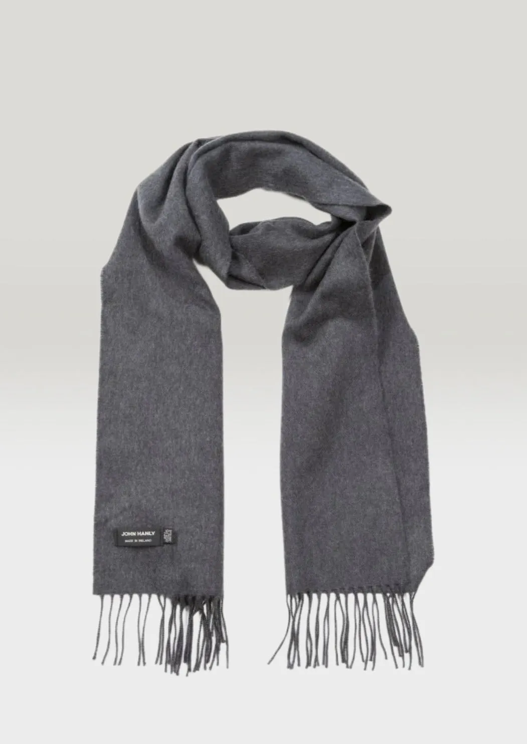 John Hanly Merino Scarf | Solid Charcoal
