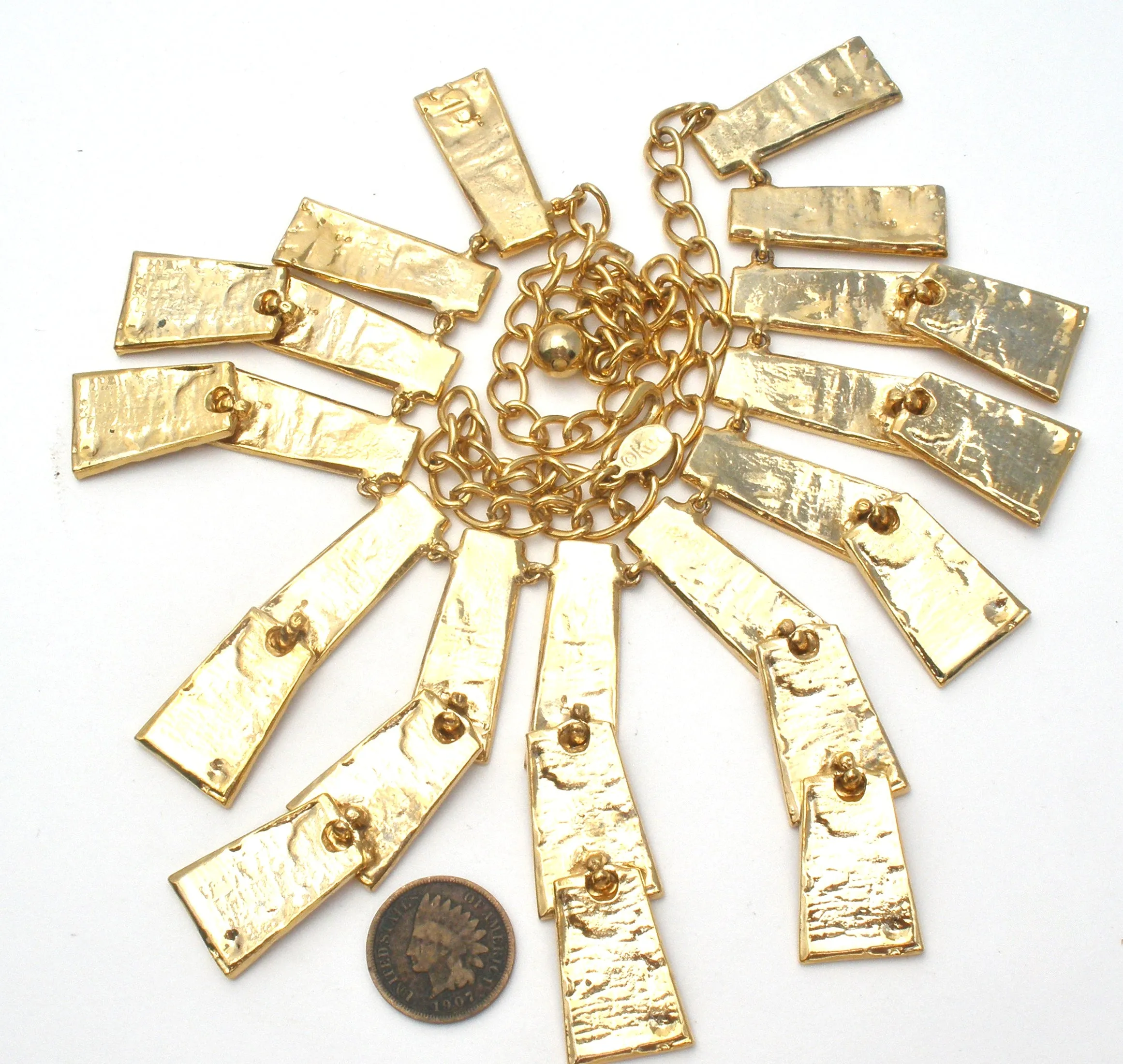 Kenneth Jay Lane Gold Tone Bib Necklace