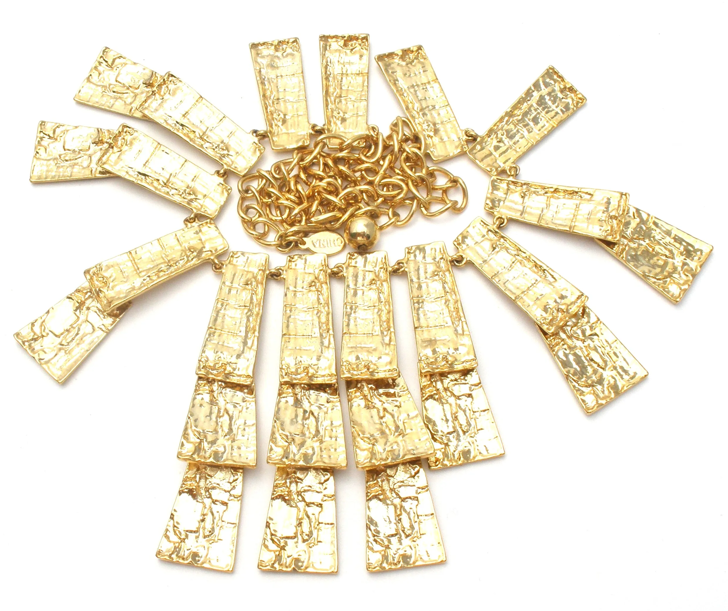Kenneth Jay Lane Gold Tone Bib Necklace