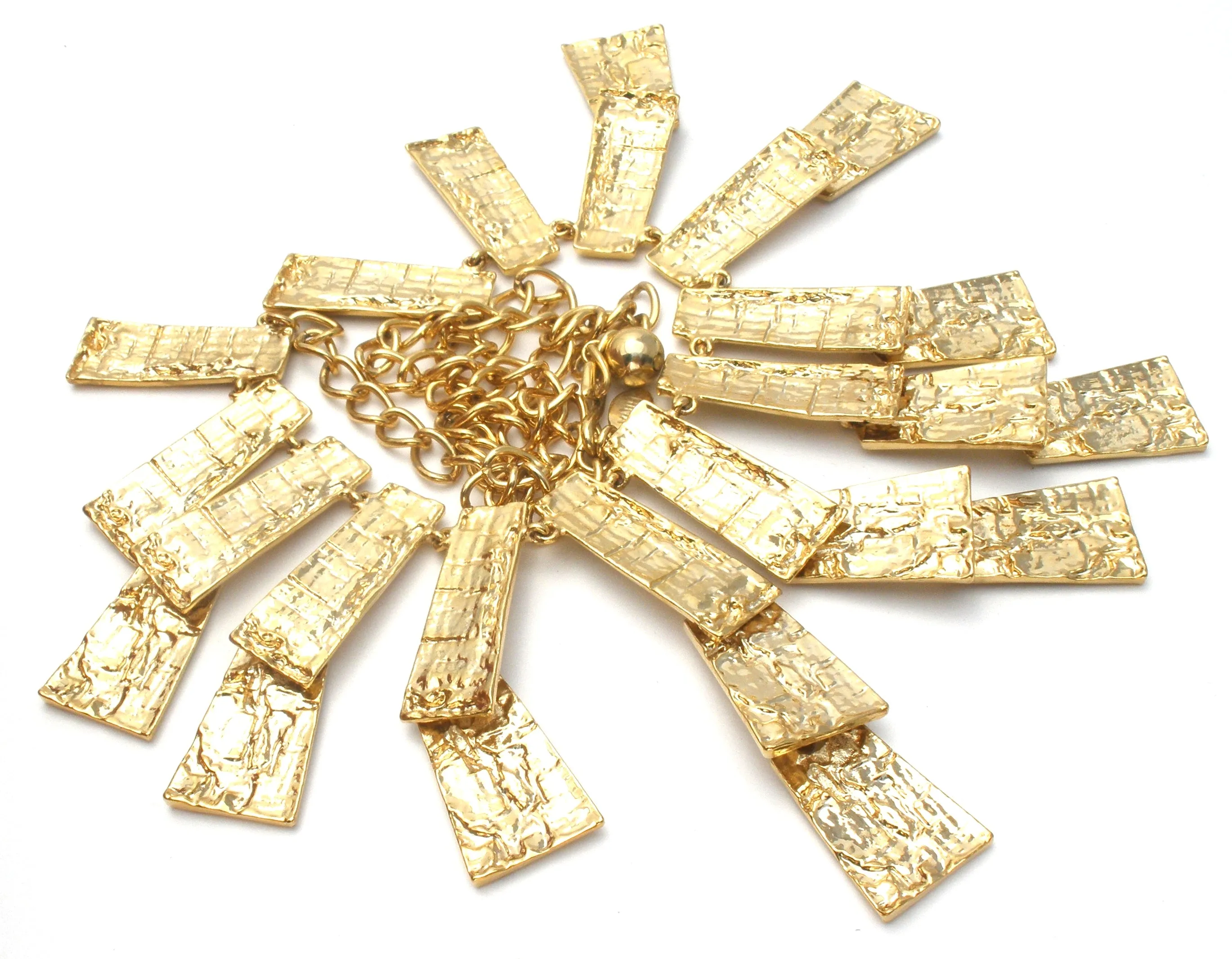 Kenneth Jay Lane Gold Tone Bib Necklace
