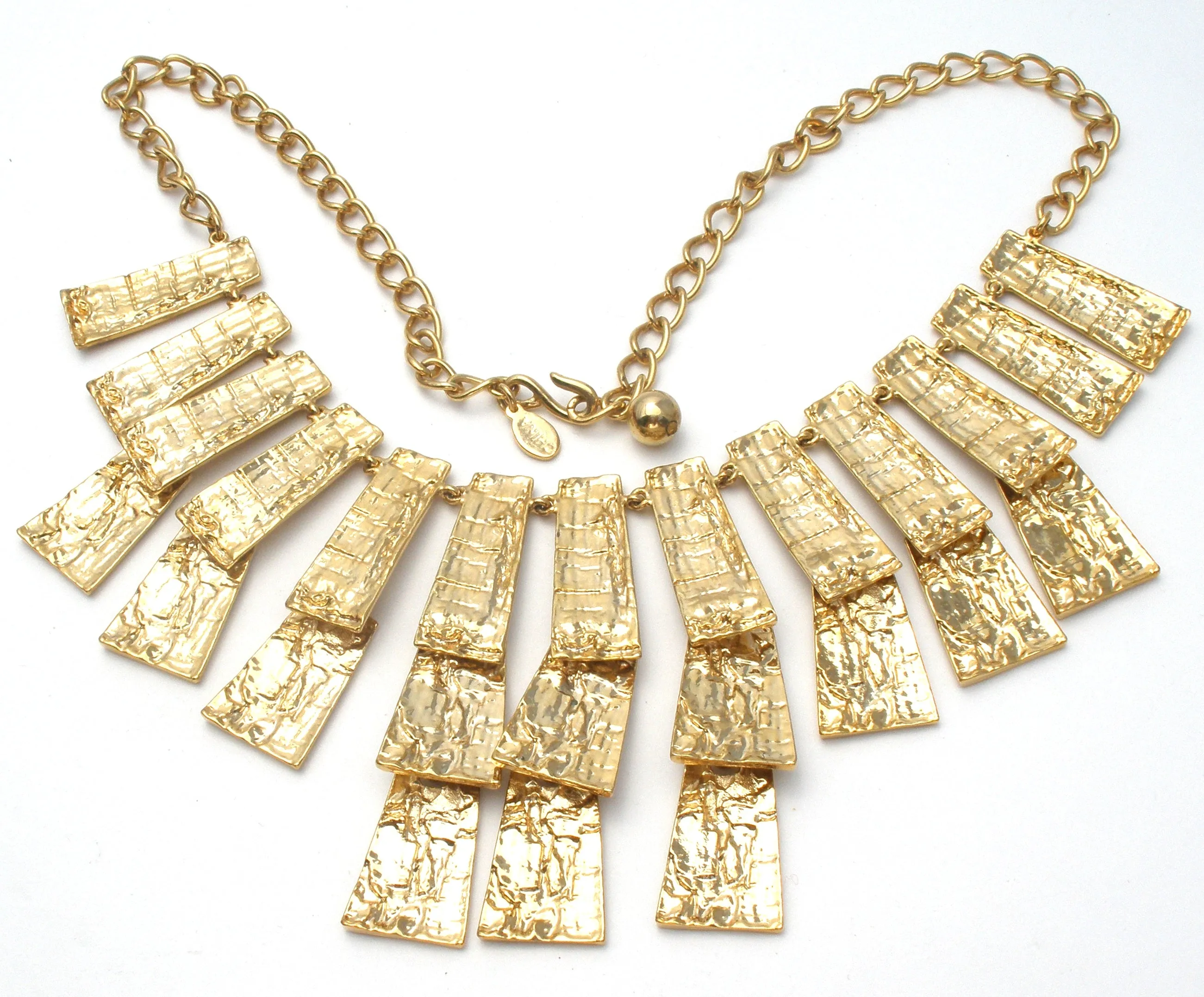 Kenneth Jay Lane Gold Tone Bib Necklace