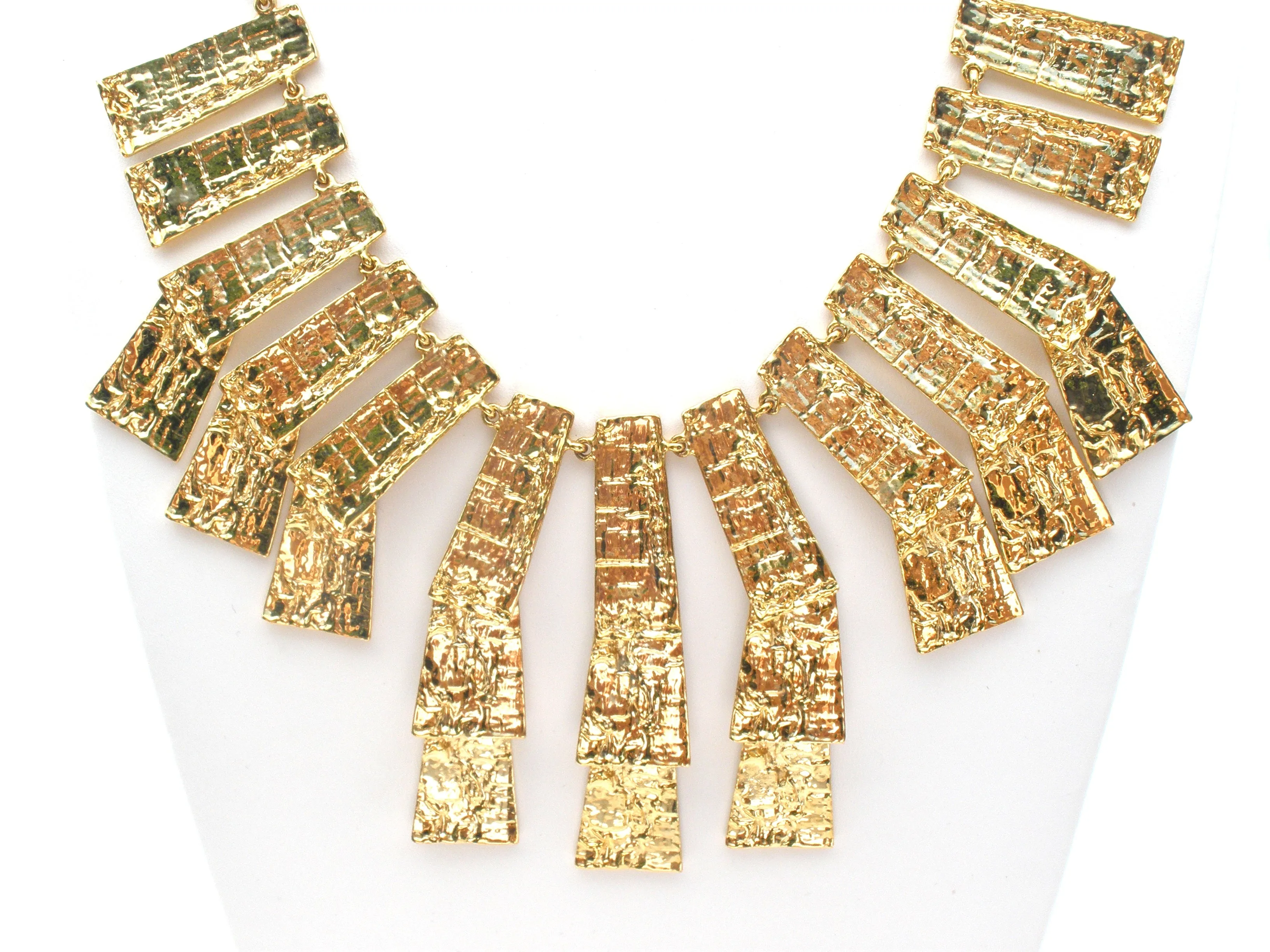 Kenneth Jay Lane Gold Tone Bib Necklace