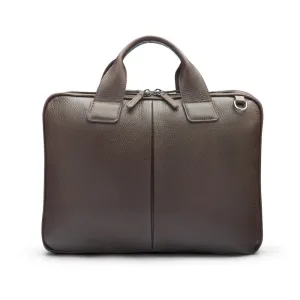 Kingston Leather 13” Laptop Briefcase - Brown With Gunmetal