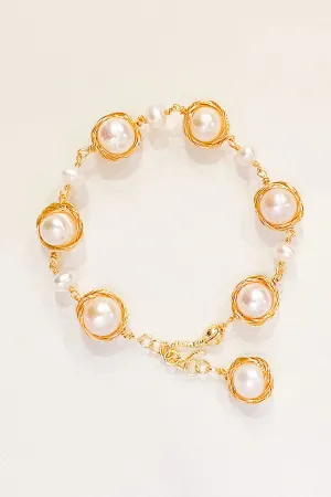 Laure 18K Gold Freshwater Pearl Bracelet