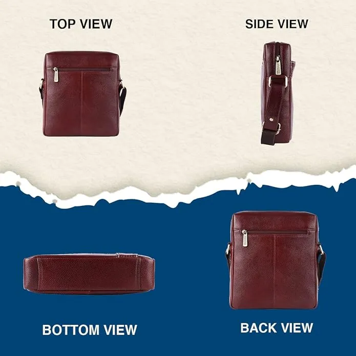Leather Sling Bags For Daily Use - Multi Pockets - Adjustable Strap - 1 Year Warranty
