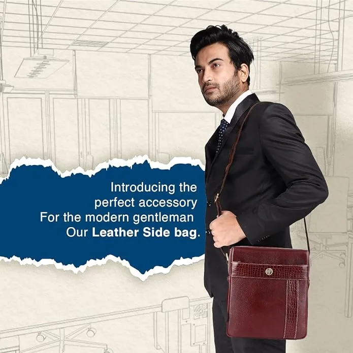 Leather Sling Bags For Daily Use - Multi Pockets - Adjustable Strap - 1 Year Warranty