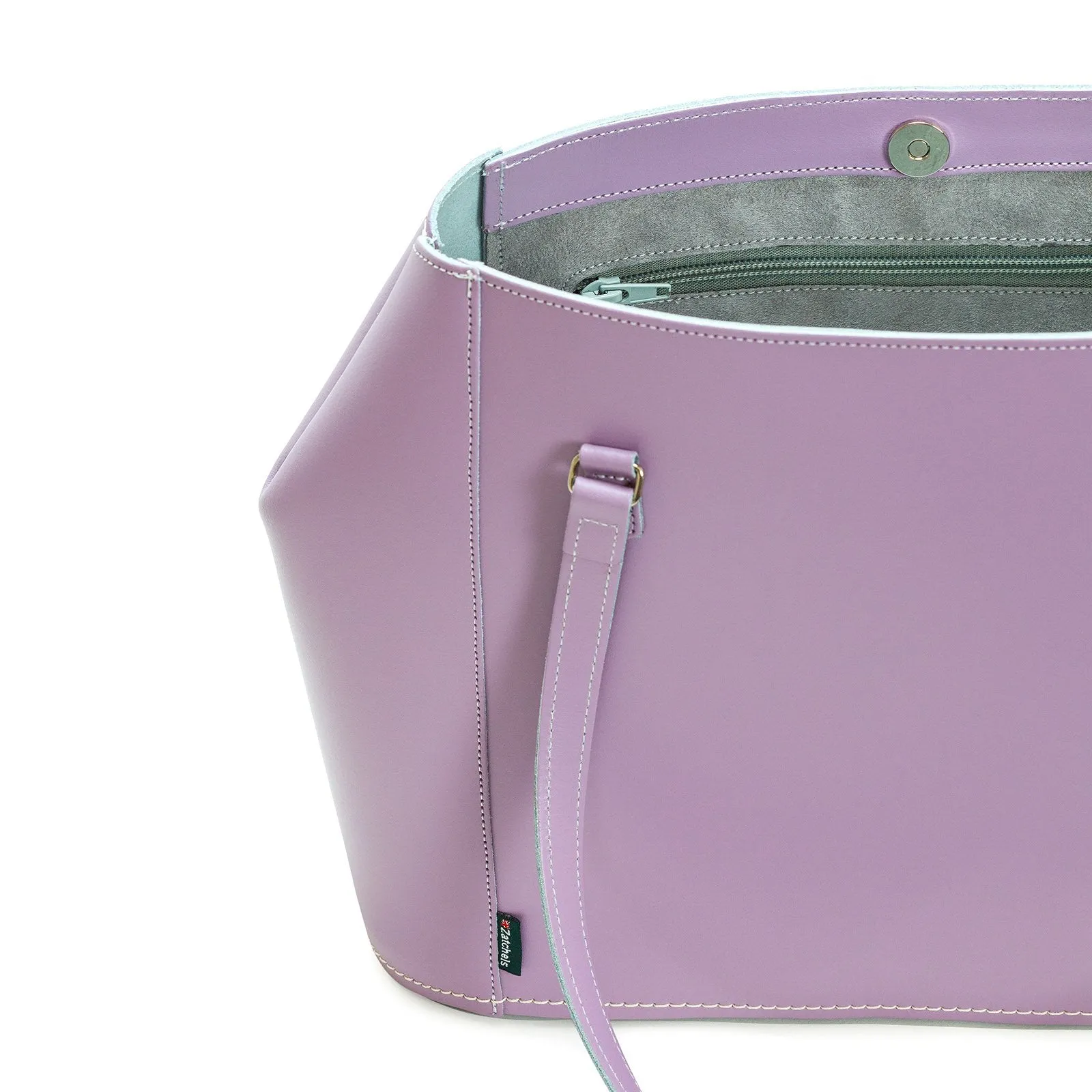 Leather Tote Bag - Pastel Violet