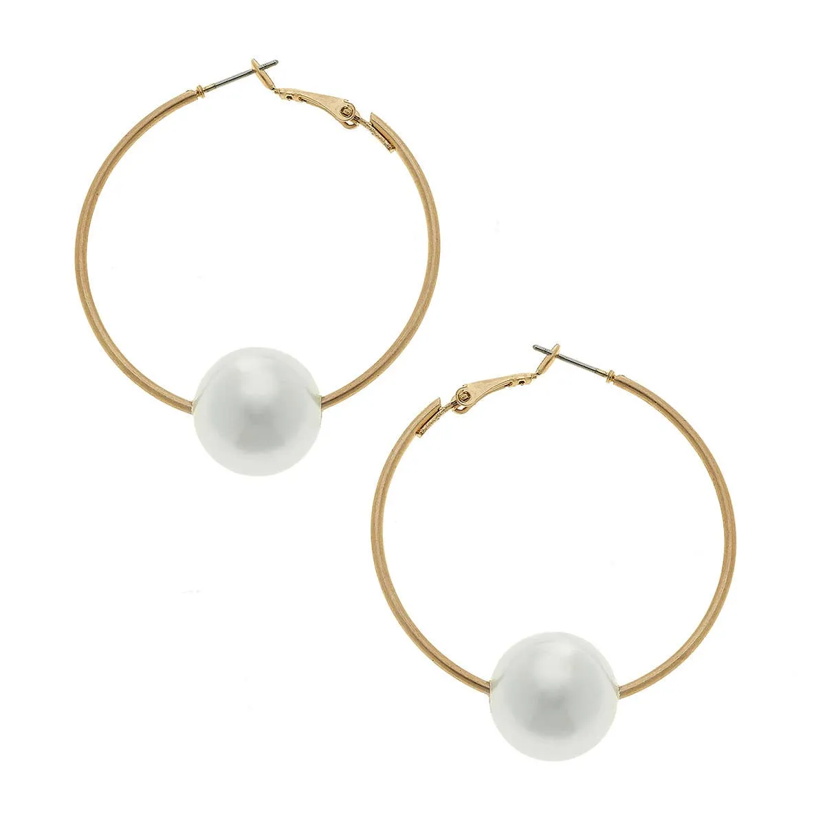 Lizzie Threaded Ball Hoop Earrings