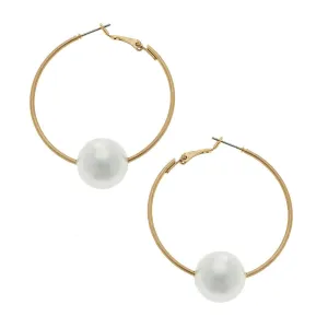 Lizzie Threaded Ball Hoop Earrings