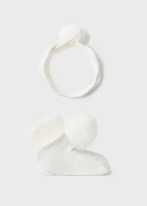 Mayoral Baby Girls Ivory Headband & Socks Set - perfect gift