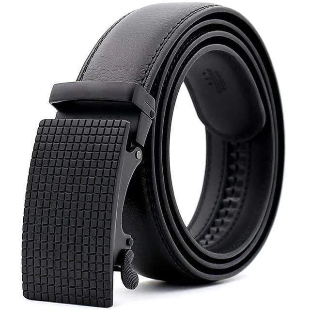 Mens Adjustable Buckle Mechanism Leather Belt