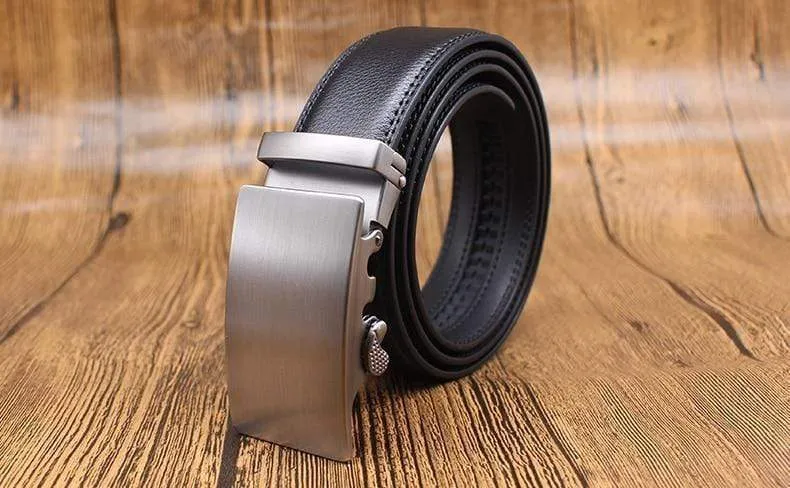 Mens Adjustable Buckle Mechanism Leather Belt