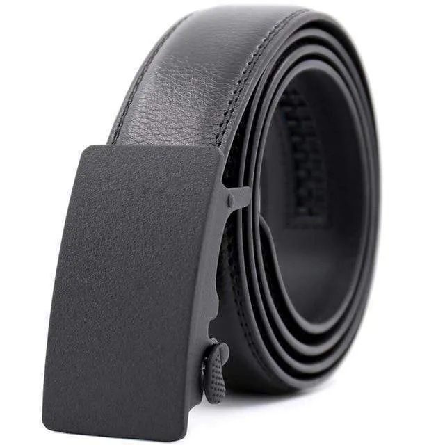 Mens Adjustable Buckle Mechanism Leather Belt