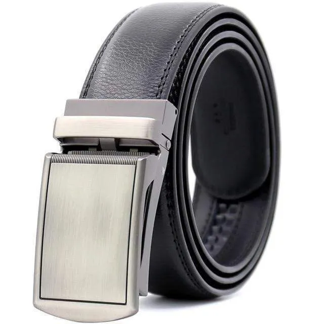 Mens Adjustable Buckle Mechanism Leather Belt
