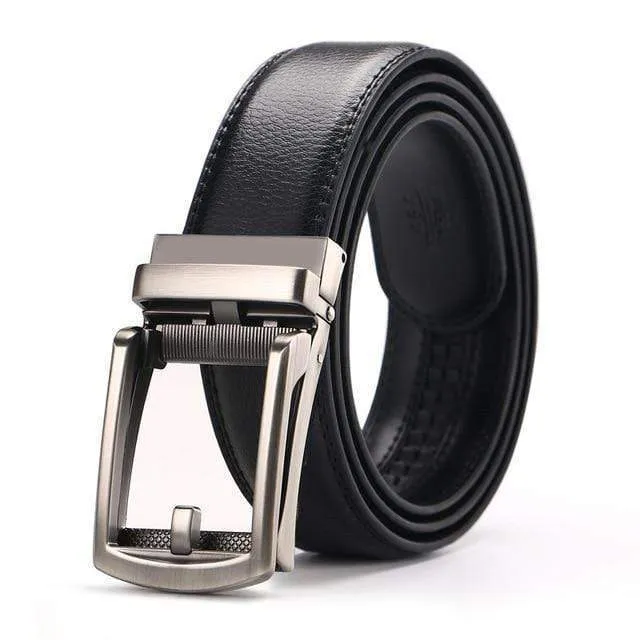 Mens Adjustable Buckle Mechanism Leather Belt