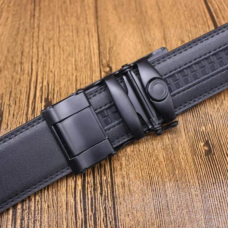 Mens Adjustable Buckle Mechanism Leather Belt