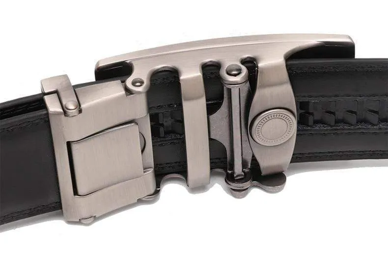 Mens Adjustable Buckle Mechanism Leather Belt