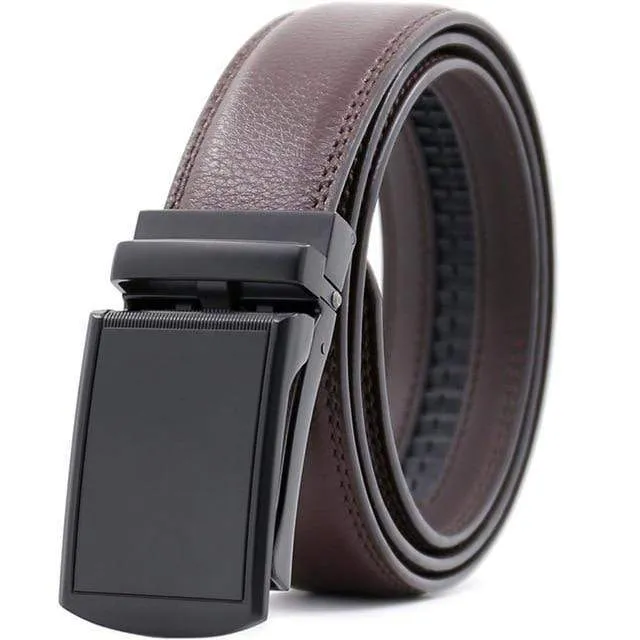 Mens Adjustable Buckle Mechanism Leather Belt
