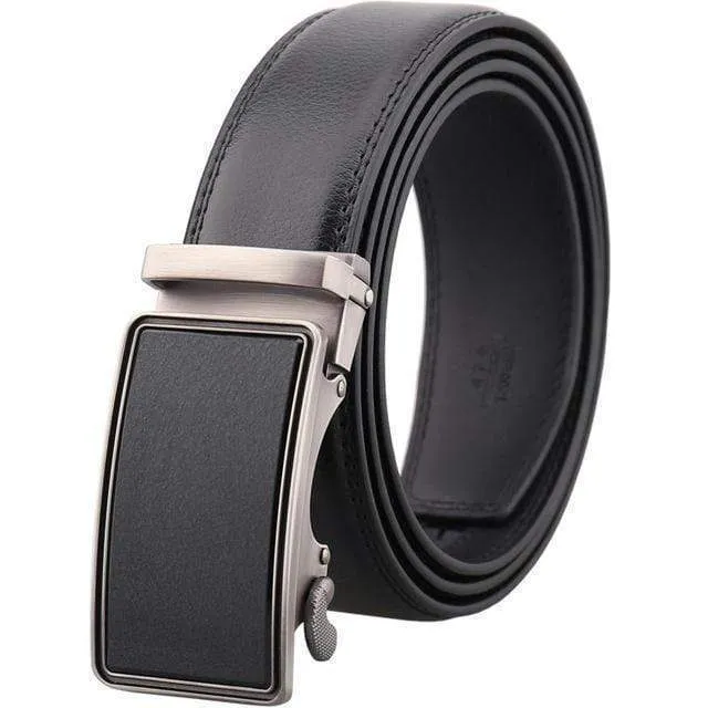 Mens Adjustable Buckle Mechanism Leather Belt