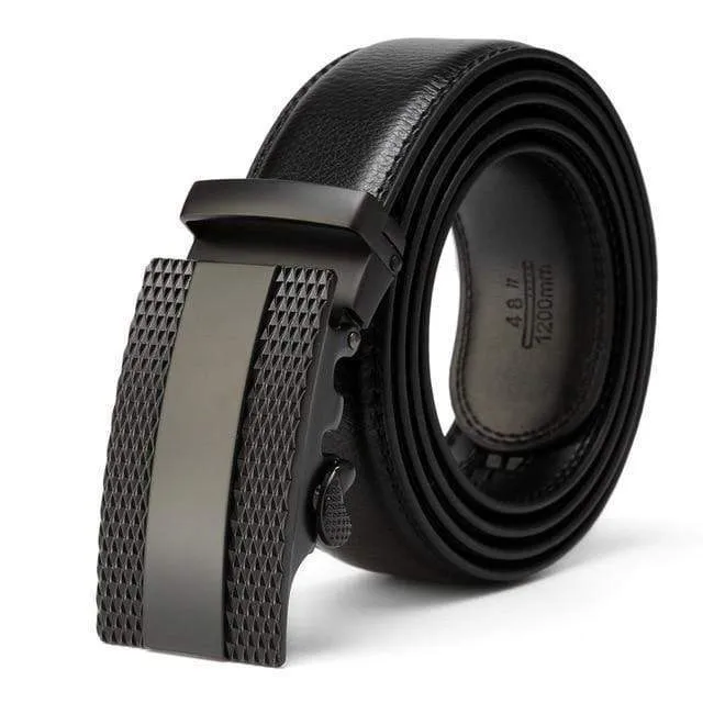 Mens Adjustable Buckle Mechanism Leather Belt