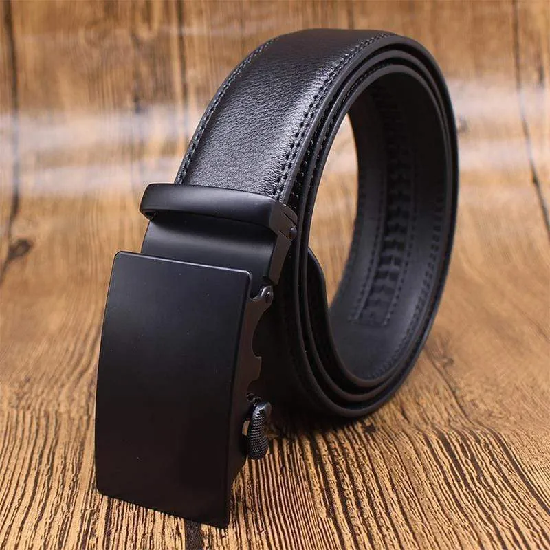 Mens Adjustable Buckle Mechanism Leather Belt