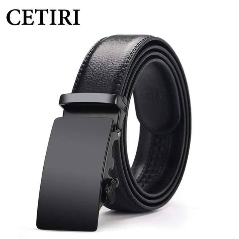 Mens Adjustable Buckle Mechanism Leather Belt