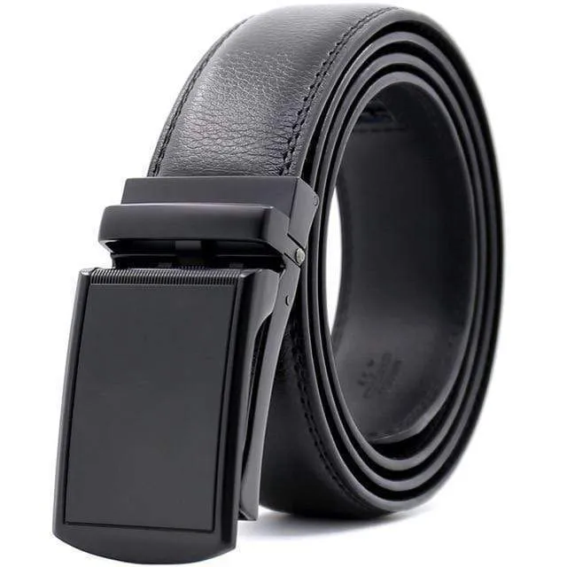 Mens Adjustable Buckle Mechanism Leather Belt