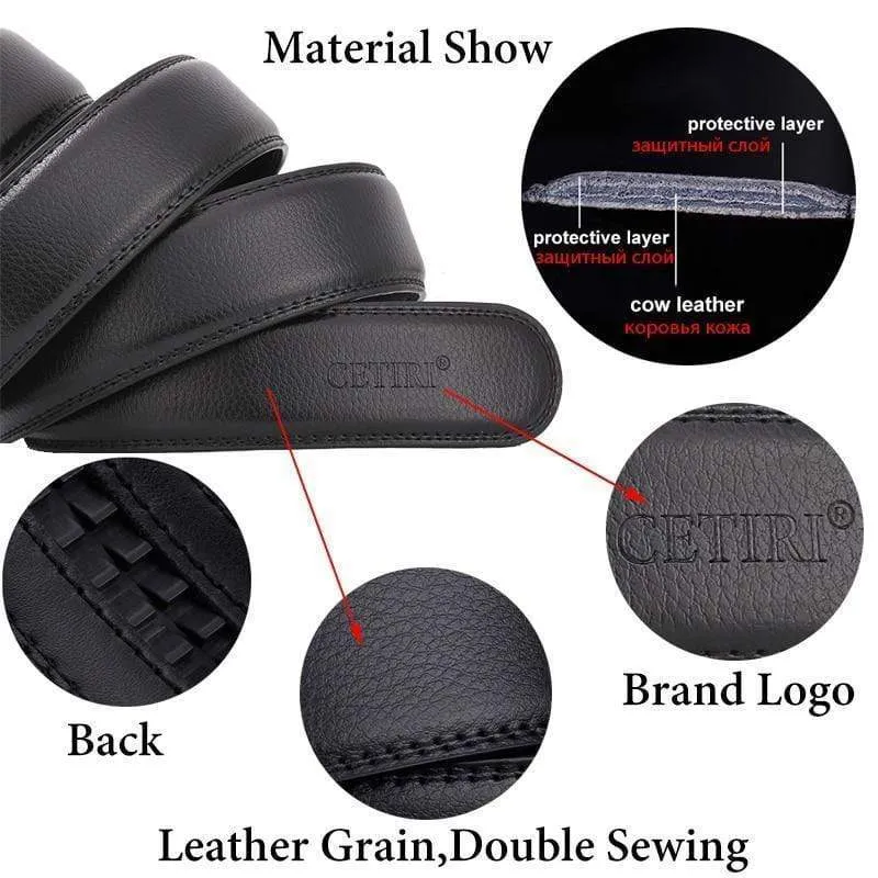 Mens Adjustable Buckle Mechanism Leather Belt