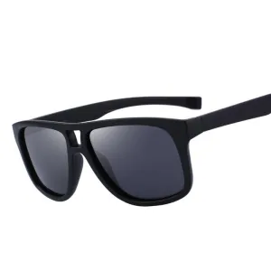 Men's Polarized All Black Frame Fashion Sunglasses - Black,Blue,Red,Silver Lenses