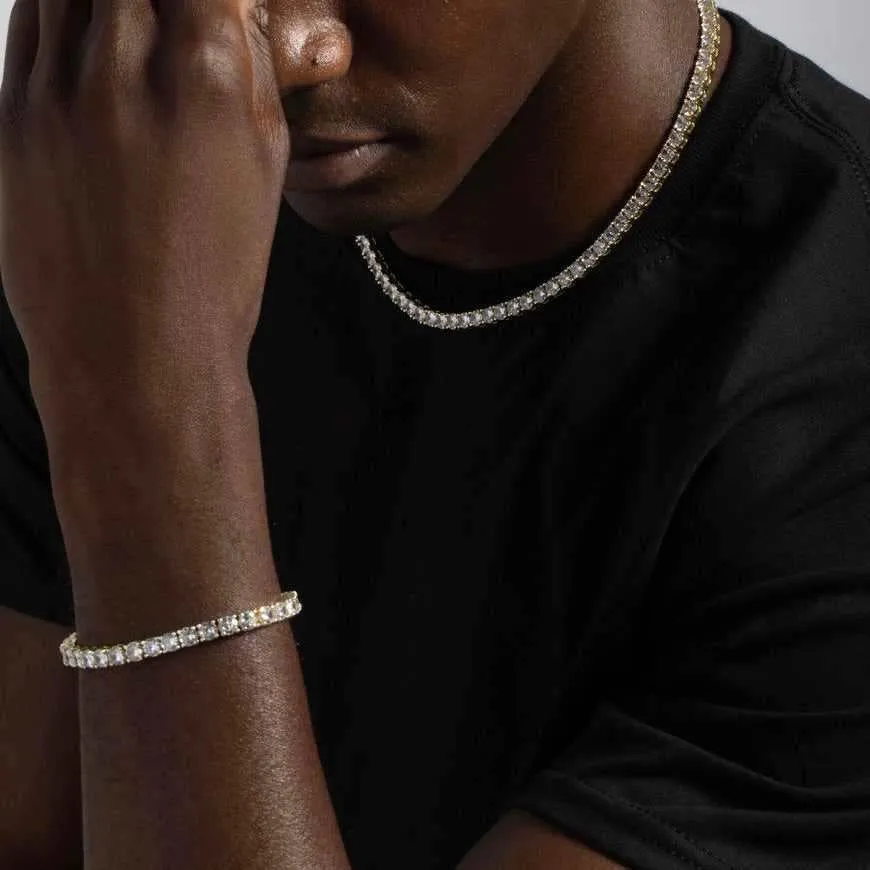 Men's Tennis Chain - White Gold