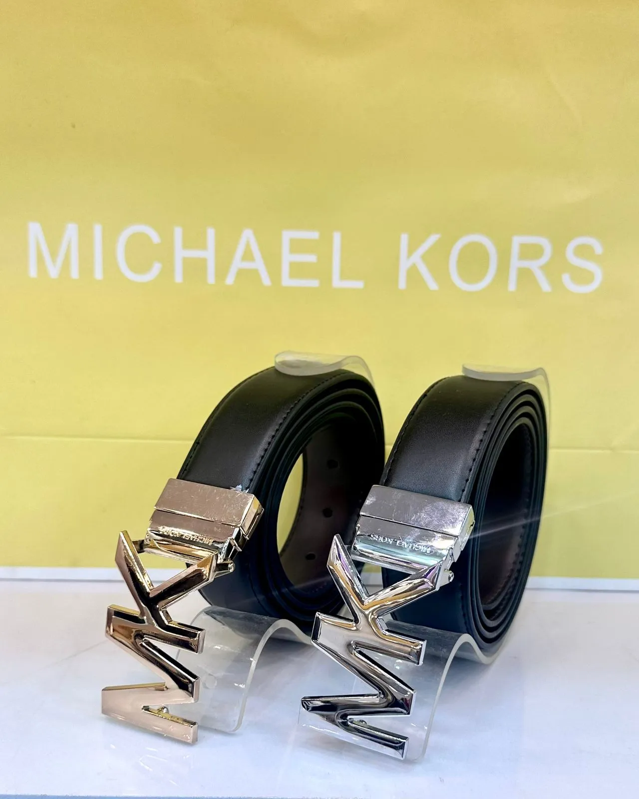 Michael Kors Men's Leather Belt (8) - Black