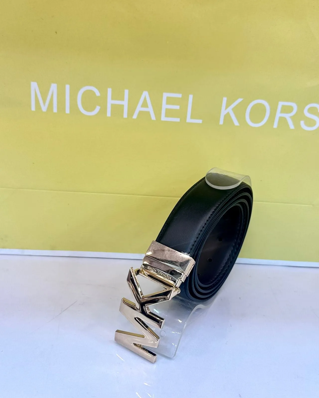Michael Kors Men's Leather Belt (8) - Black