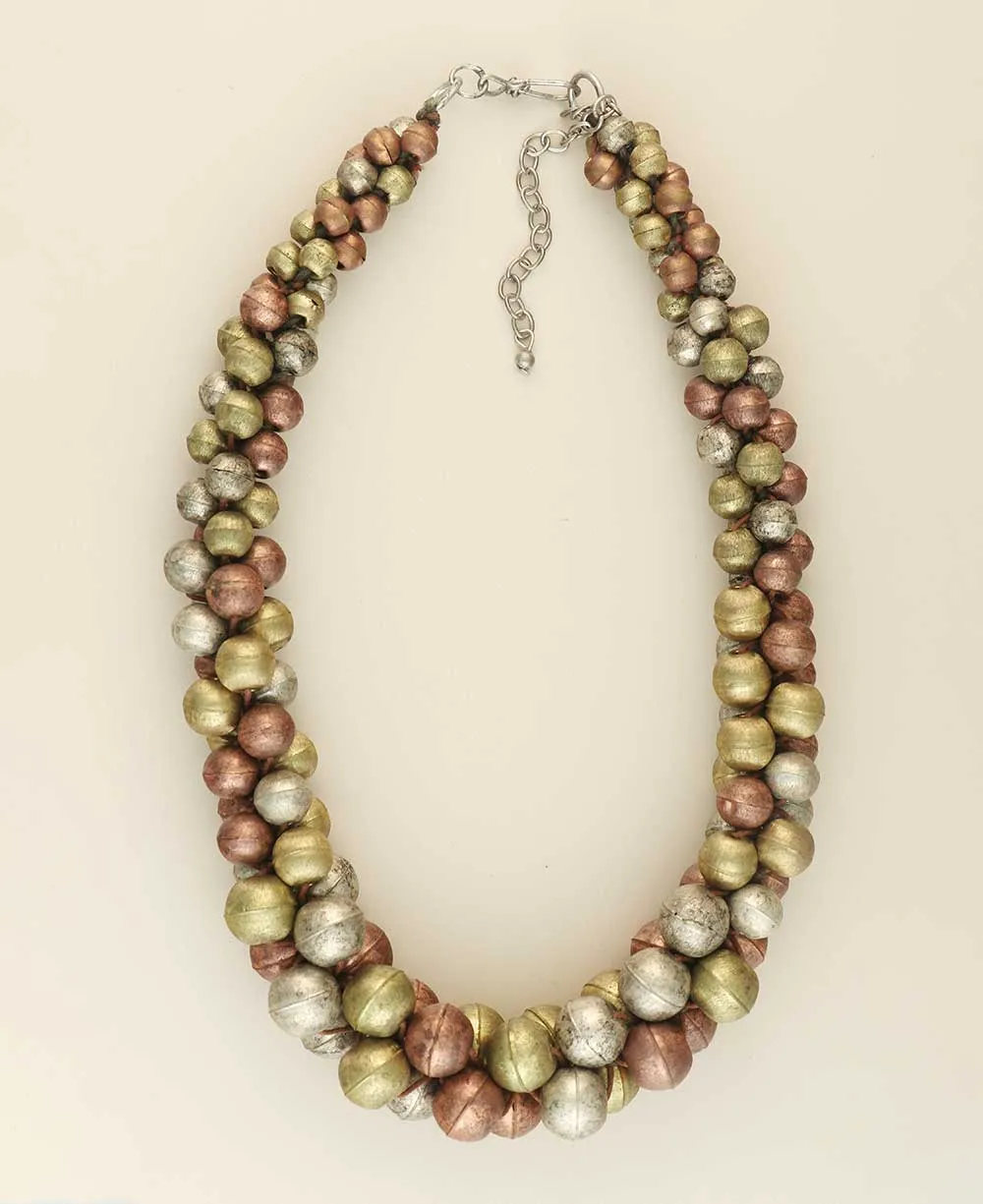 Mixed-Tone Layered Statement Necklace