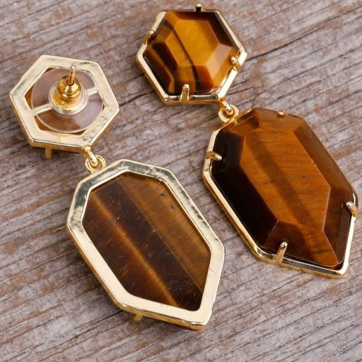 Natural Gemstone Chandelier Earrings