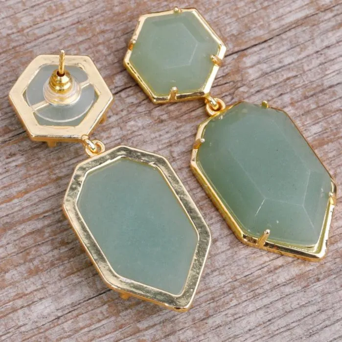 Natural Gemstone Chandelier Earrings