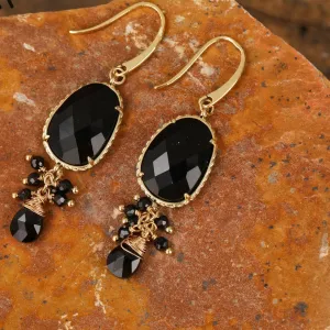 Natural gemstone Oval Drop Earrings