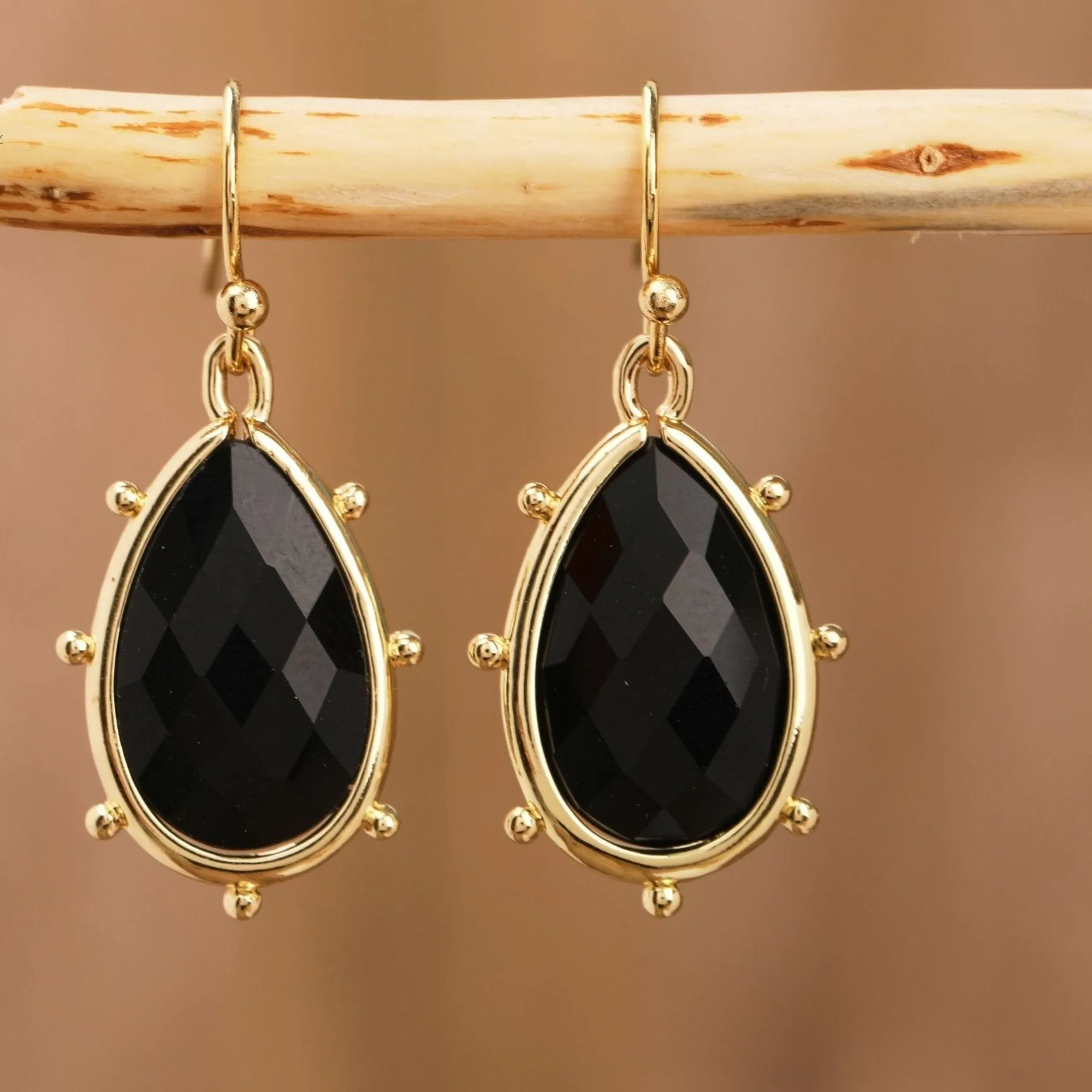 Natural Gemstone Teardrop Earrings