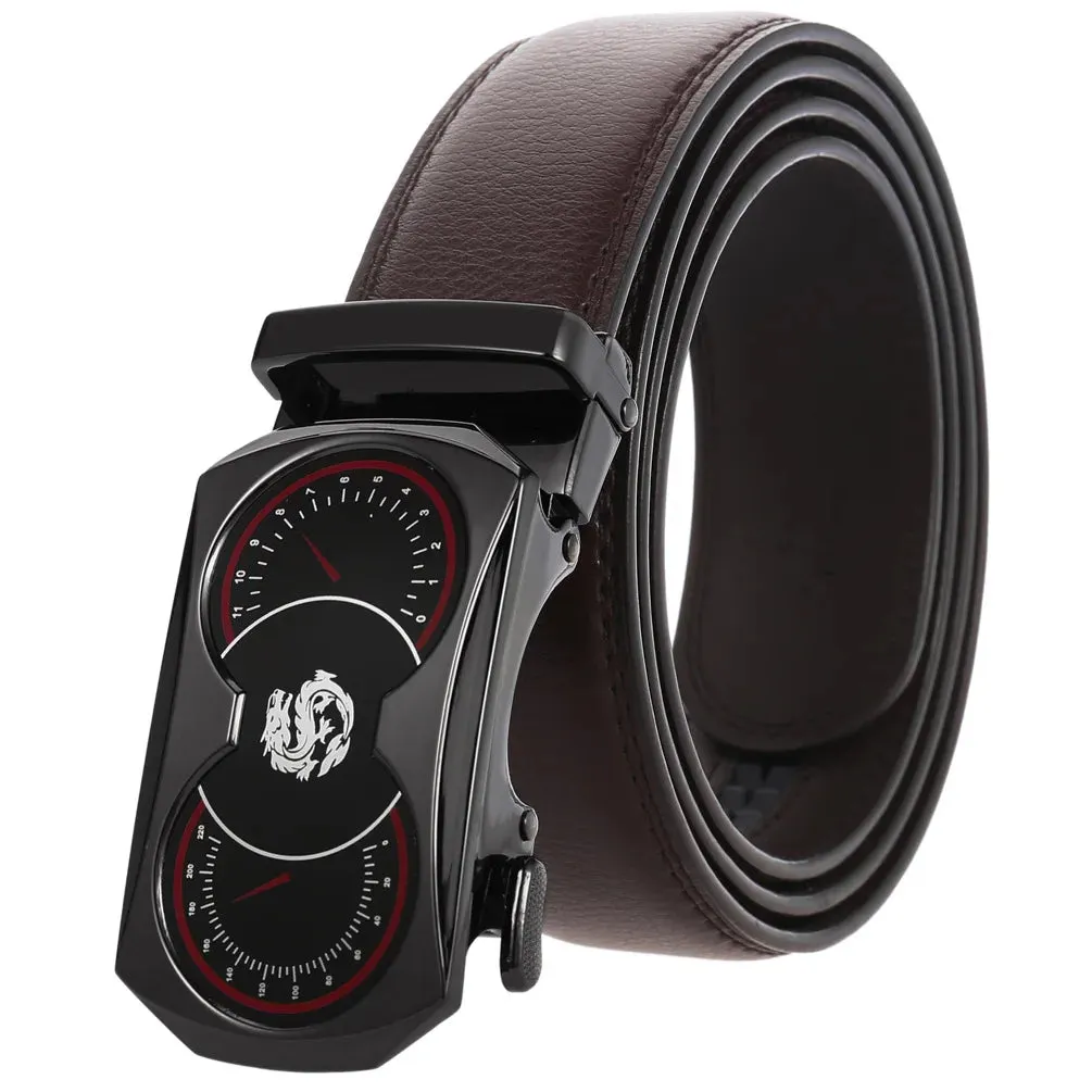 New Famous Brand Men's Belts High Quality Genuine Leather Luxury Belts for Men Metal Automatic Buckle Male Waistband 3.5cm