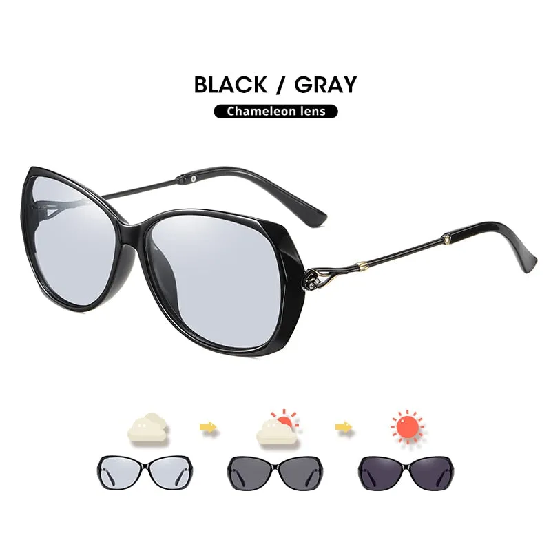 Photochromic Sunglasses For Women Polarized Travel Glasses Oversized Luxury Ladies Eyewear