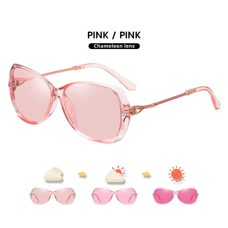 Photochromic Sunglasses For Women Polarized Travel Glasses Oversized Luxury Ladies Eyewear