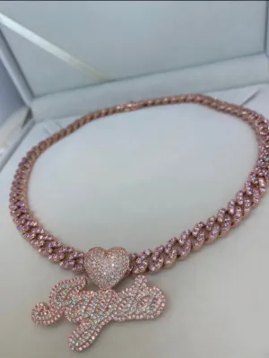 Pink Heart Custom Necklace