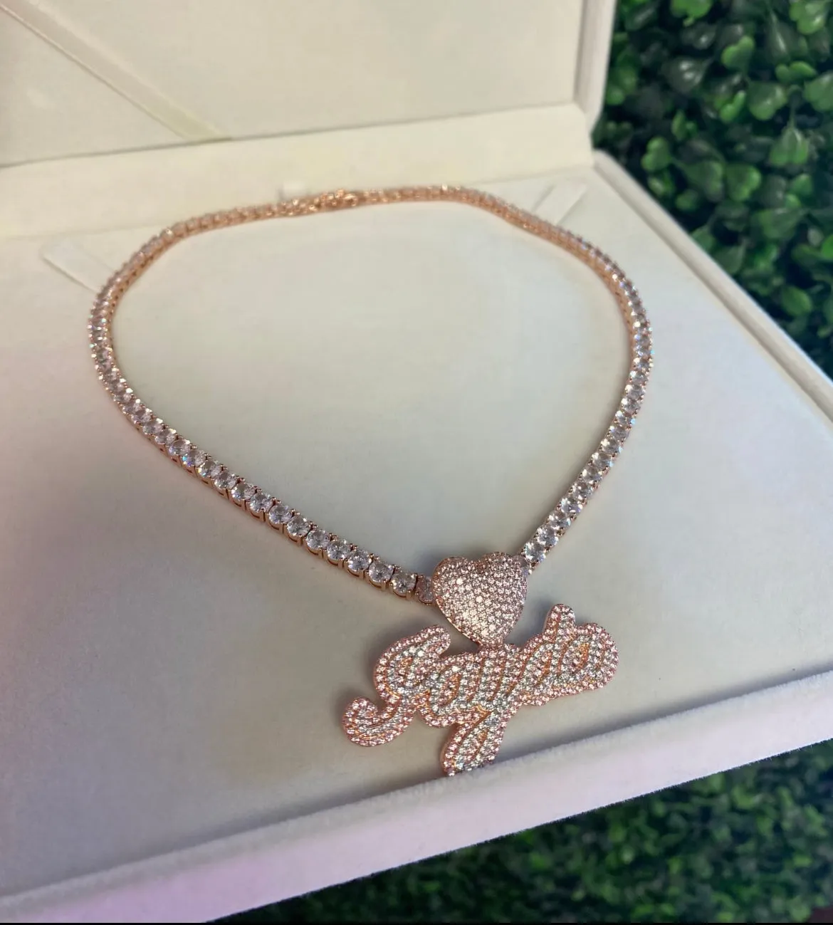 Pink Heart Custom Necklace