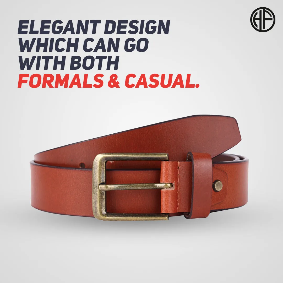 Premium Pure Leather Belt for Men - Fits Waist Sizes 28-46, 1.5 Inch Width - Ideal for Casual & Formal Use
