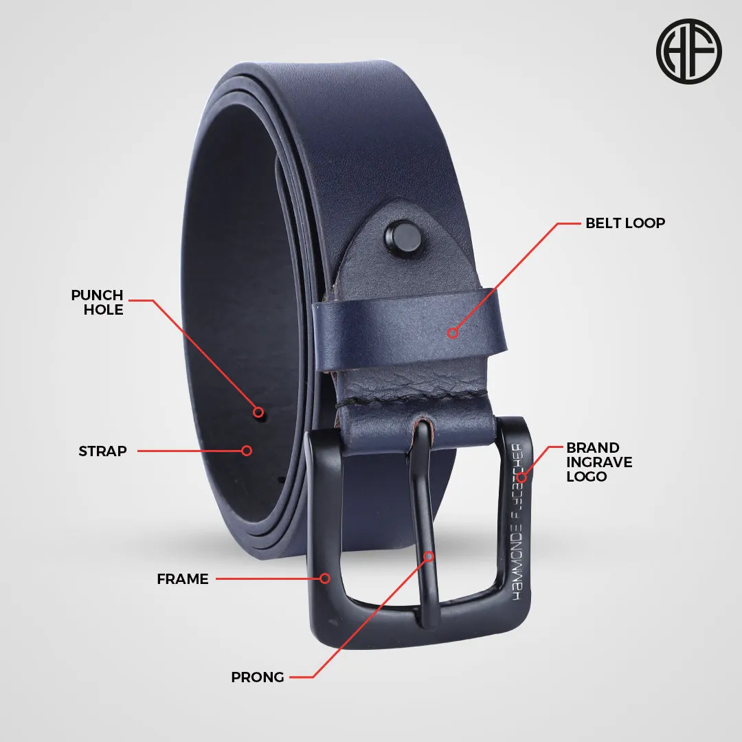 Premium Pure Leather Belt for Men - Fits Waist Sizes 28-46, 1.5 Inch Width - Ideal for Casual & Formal Use