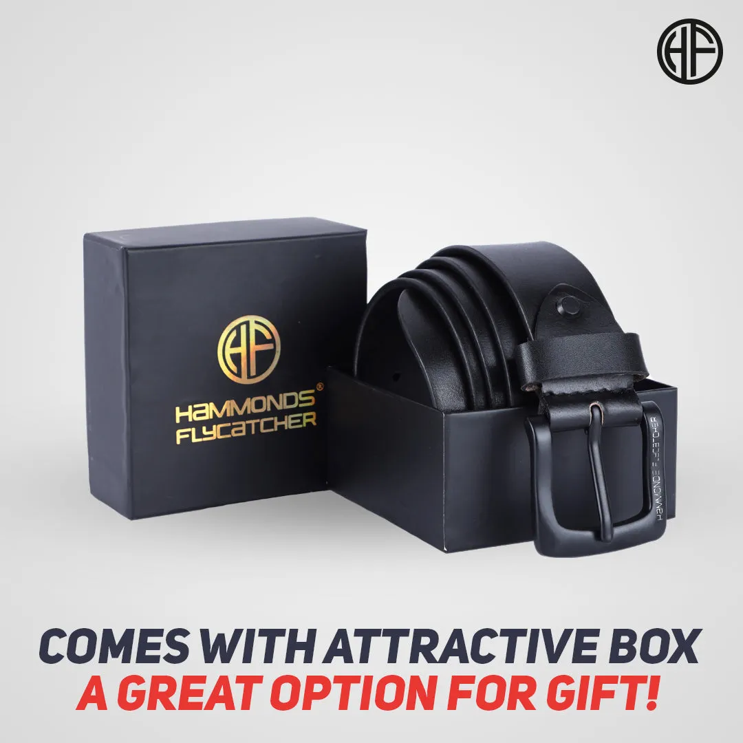 Premium Pure Leather Belt for Men - Fits Waist Sizes 28-46, 1.5 Inch Width - Ideal for Casual & Formal Use