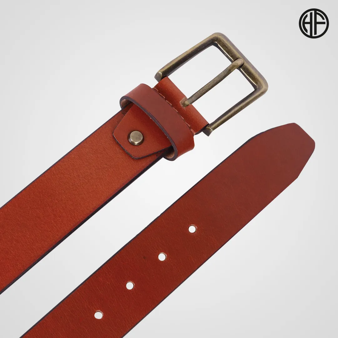Premium Pure Leather Belt for Men - Fits Waist Sizes 28-46, 1.5 Inch Width - Ideal for Casual & Formal Use