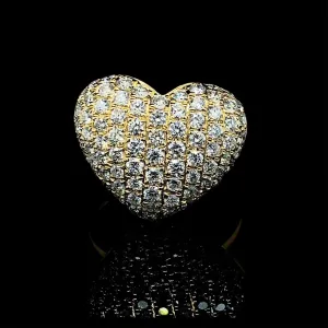 PREORDER | Golden Classic Chunky Heart Statement Diamond Ring 14kt