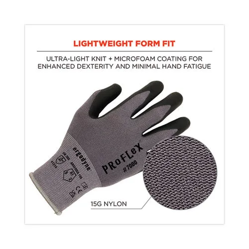Proflex 7000 Nitrile-coated Gloves Microfoam Palm, Gray, Small, 12 Pairs/pack, Ships In 1-3 Business Days