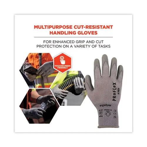 Proflex 7024 Ansi A2 Pu Coated Cr Gloves, Gray, Large, 12 Pairs/pack, Ships In 1-3 Business Days